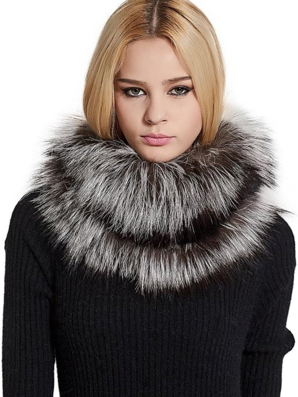 Cozy Real Fur Infinity Scarf for Women - Warm Neck Warmer for Cold Weather